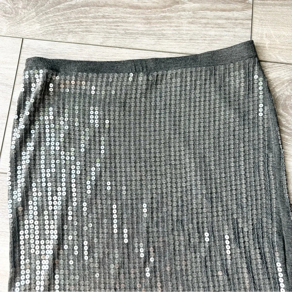 Press Sequin Knitted Straight Midi Skirt - Picture 10 of 11